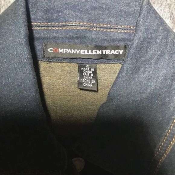 Ellen Tracy Blue Jean Jacket Size 4 - Picture 6 of 7